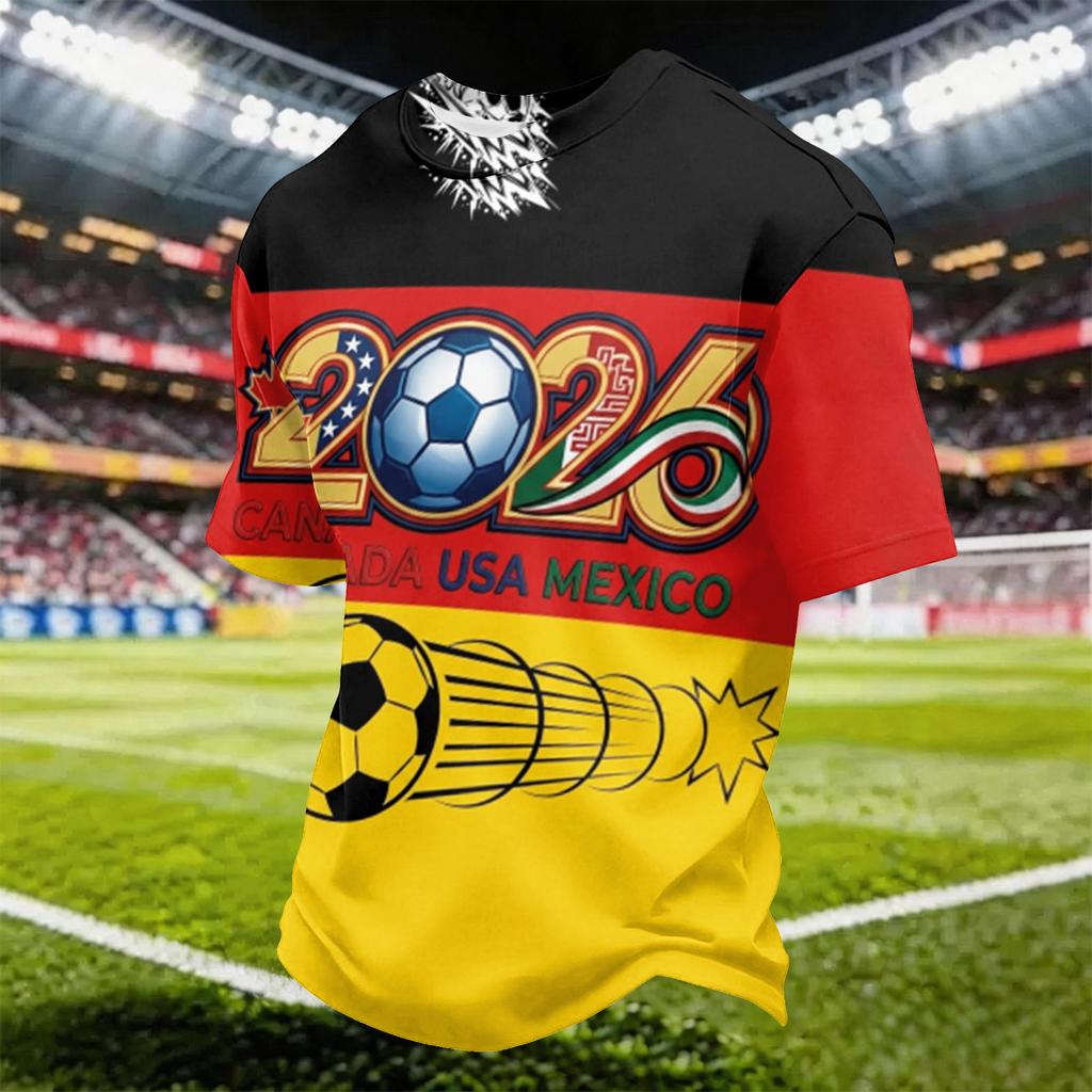 Men's Casual Football Print Quick-Dry Crew Neck Lightweight Mesh Breathable Short Sleeve T-Shirt for Sports and Outdoor Activities