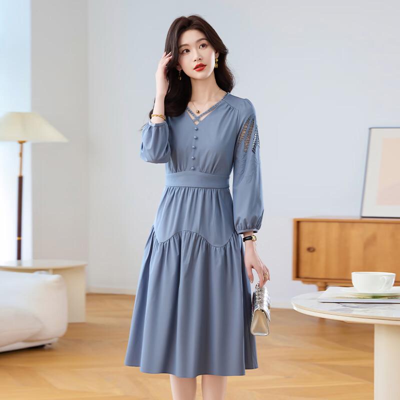 

Kebell Elegant V-Neck Cutout A-Line Dress 4XL