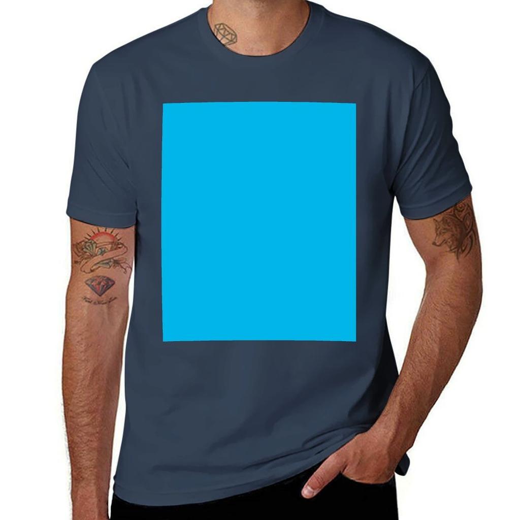 Cyan (Process) Blue Solid Color Popular Hues Patternless Shades Of Cyan Collection Hex 00b7eb Tshirt
