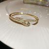 Banquet Luxury 18k Gold-Plated Zircon Snake Bracelet - Fashionable High-End Jewelry for Women