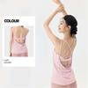Foreign Trade Yoga Clothes With Chest Pad Fake Two-Piece Sexy Beauty Back Sports Quick-Drying Vest Cover up Loose Fitness Top Women