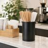 Accessori Minimalisti per Cucina Portacannesucchi in Acciaio Inossidabile, Organizer per Utensili Nero Opaco, Contenitore Ampio ad Accesso Facile, Barile di Stoccaggio Durevole