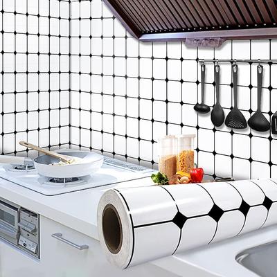 Ölbeständige Küchen-Vinyltapete, selbstklebende Tapete, wasserdichte Tapeten, Heimdekoration, 3D-Wandaufkleber