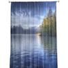 Lake Nature Trees Mountains Sky Clouds Blue Tulle Sheer Window Curtains for Living Room Bedroom Voile Organza Curtains Drapes