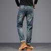 Frühling und Herbst Neue Jeans Herren Dicke Herrenjeans Schwerindustrie Steinwäsche Amerikanische Big Beef Kleine Gerade Hose Herren