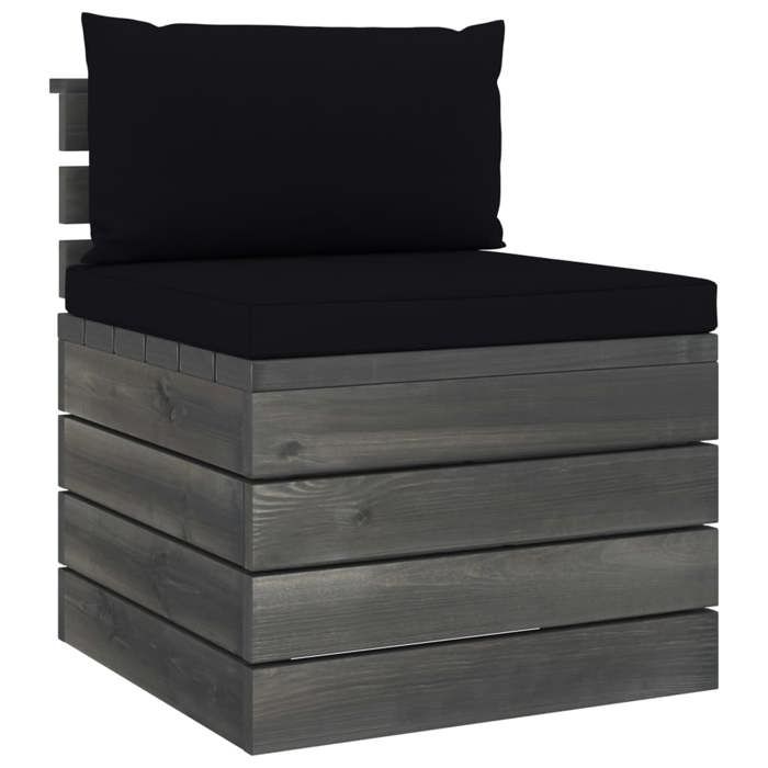 Salon de Jardin - VIDAXL - Palette 2 pcs - Bois de pin massif - Coussins confortables - Design rustique