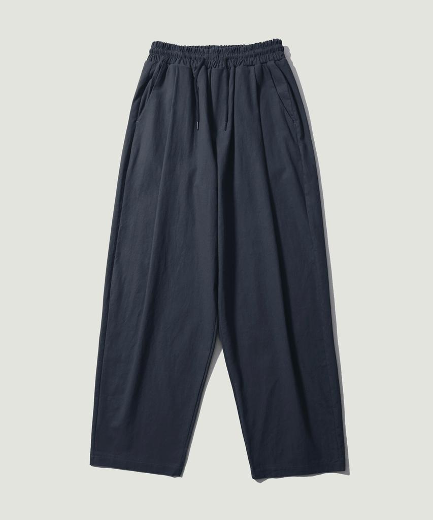 EASE Linen Elastic Waist Pants [Oversized Fit]_Navy_Unisex