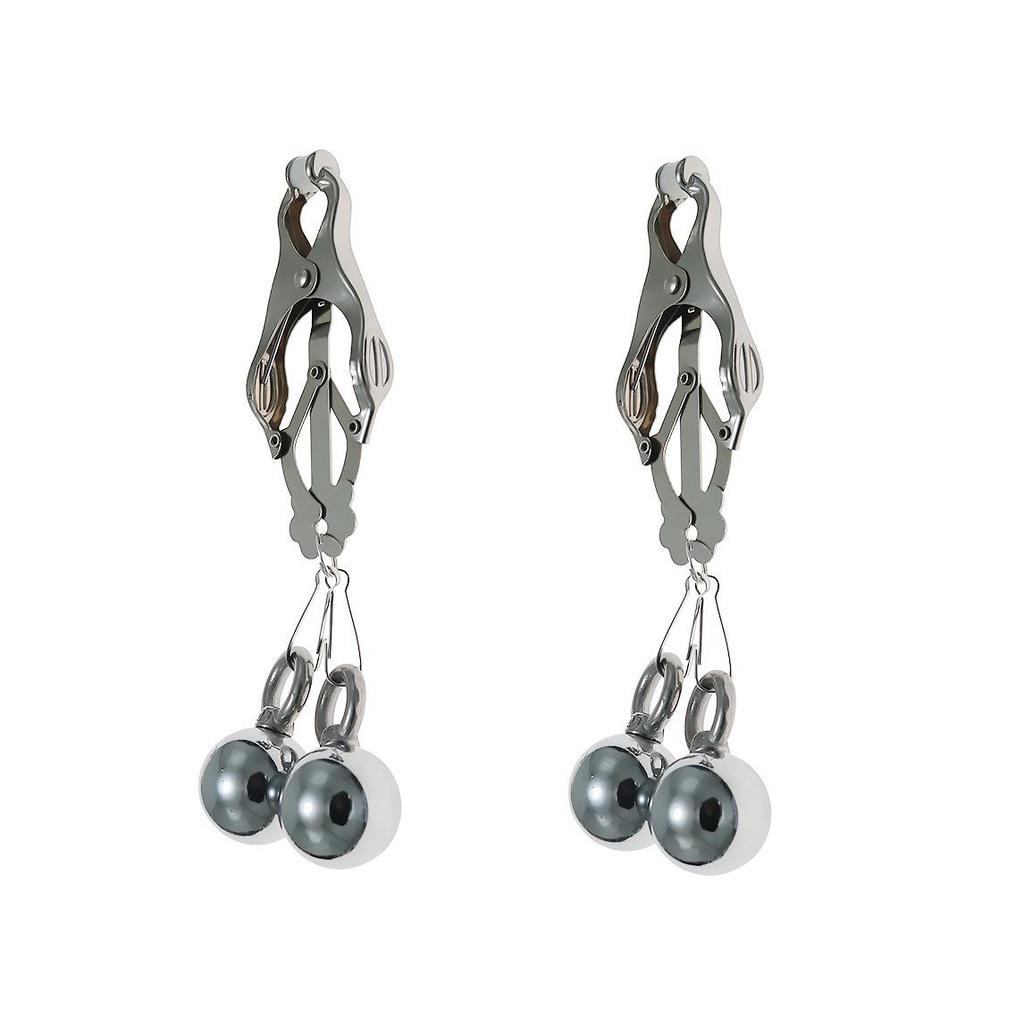 Chaquj Erotic Nipple and Labia Clamps with Gravity Ball Pendant