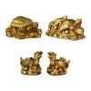 Brass Turtle Figurine On Coins for Wealth And Blessings Polished Metal Tortoise Ornament for Home Office Desk Decor Feng Shui Gift for Prosperity And