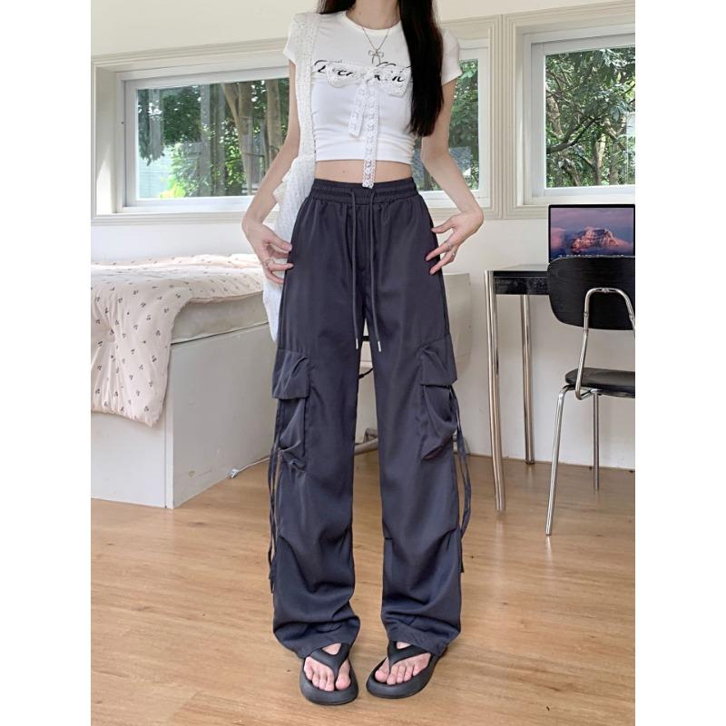 

Рабочие брюки Dopamine для женщин на весну и лето. Универсальные свободные брюки для уличных танцев. Широкие брюки в стиле хип-хоп на весну. 4XL серый