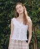 DEPOUND Flower Lace Shirring Blouse [White]