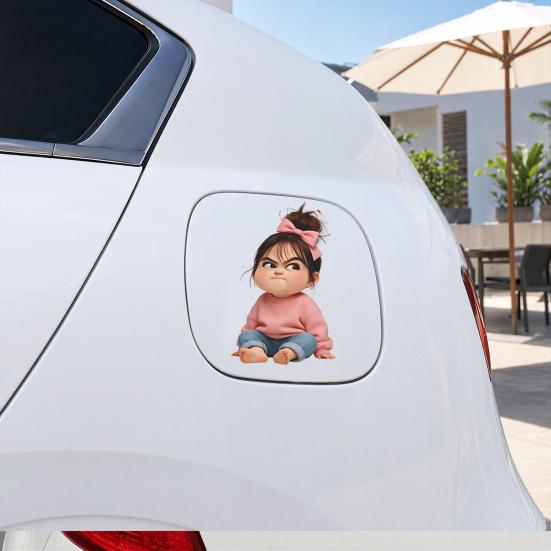 Yousheng Car Sticker, Waterproof Self-adhesive PVC No Trace Auto Decal, Realistic Girl Pattern Funny Sticker for Fuel Tank Caps Windows Luggage