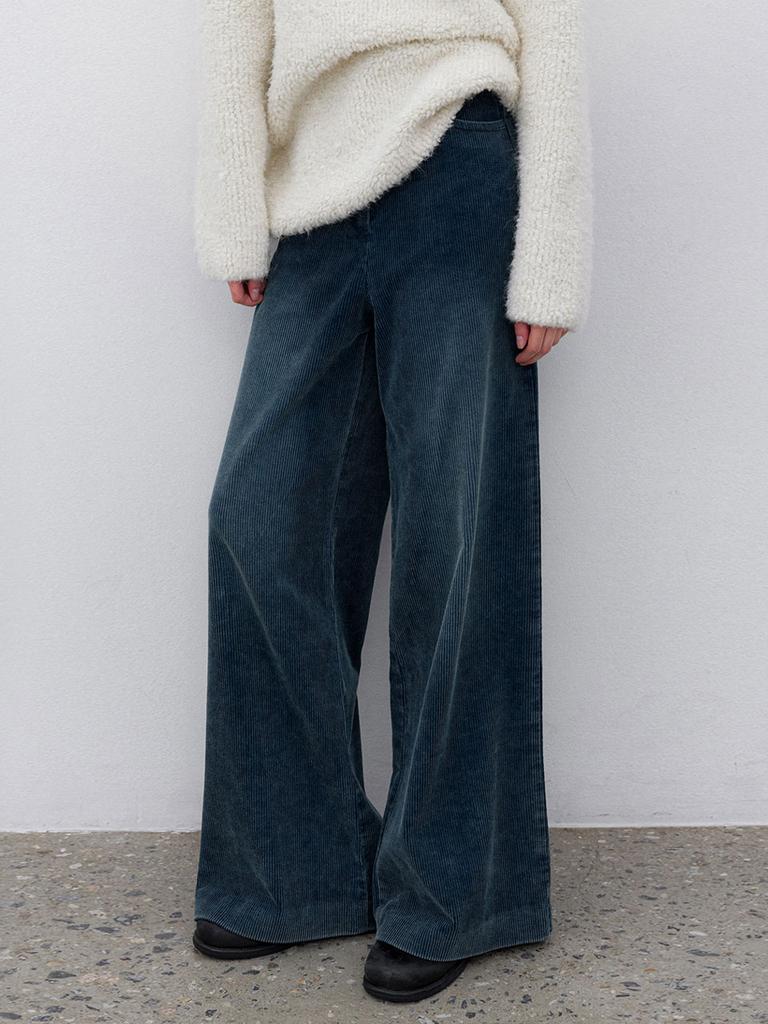 ATELIER NAIN (Pt-5724) High Waist Soft Washing Coduroy Pants