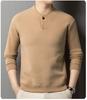 Men's New Arrival Fleece-Lined Hoodie - Simple, Stylish, and Warm with a Single-Button Closure and Long Sleeves.