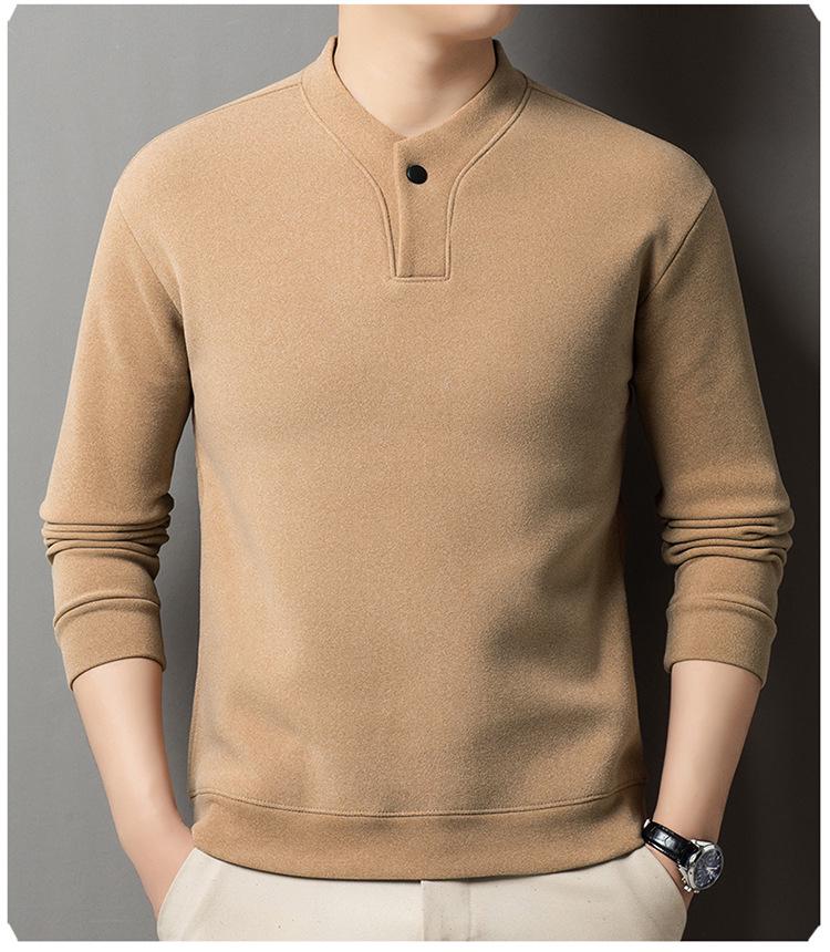 Men's New Arrival Fleece-Lined Hoodie - Simple, Stylish, and Warm with a Single-Button Closure and Long Sleeves.