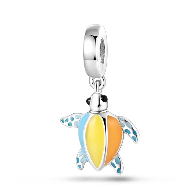 Leuchtender Anhänger Ozean Delfin Meeresschildkröte Krabbe Charm Perle DIY Schmuck Armband Zubehör 925 Silber 2026