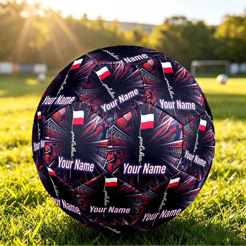 Personalized Size 5 Football Poland Pattern Outdoor Game Sports Ball Gift