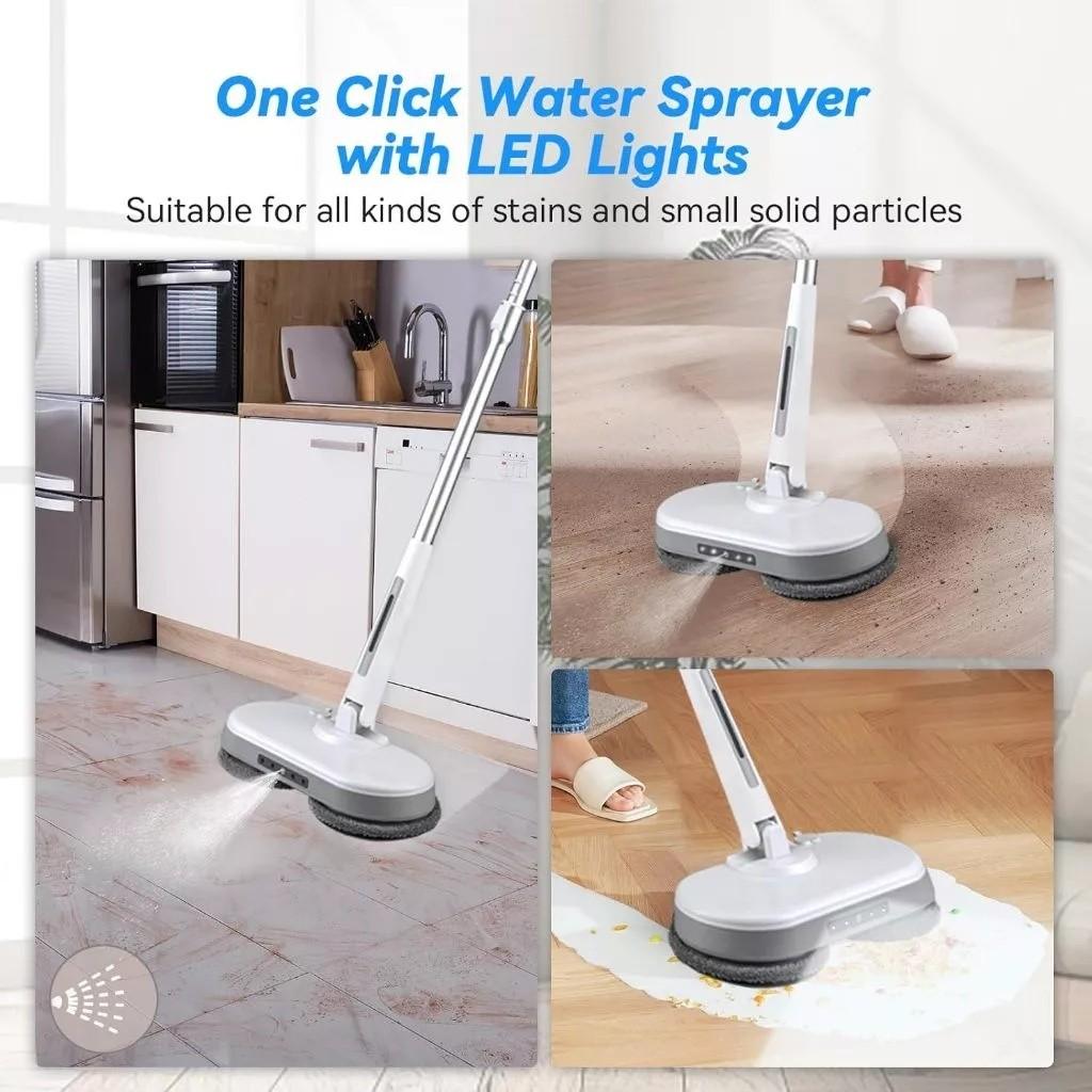 Serpillière Électrique Sans Fil Ménagère Nettoyage de Sol Machine à Serpillière Rotative à Pulvérisation Machine à Balayage Rechargeable