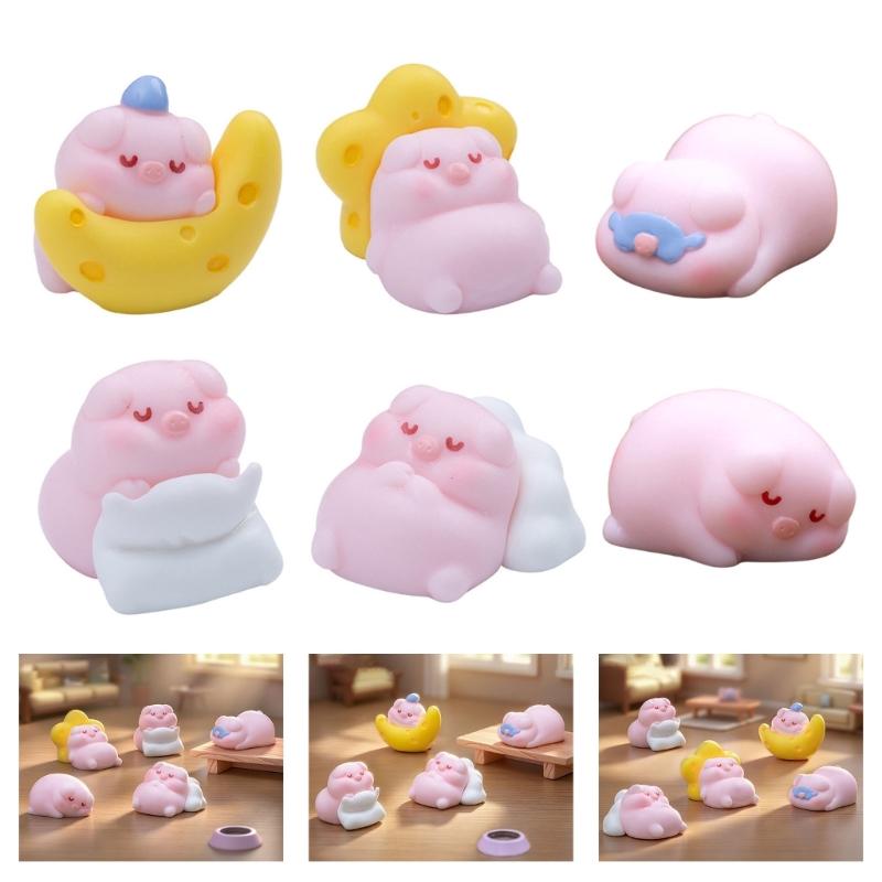 Pigs Figurines Mini Pigs Decors Waterproof Toy Playsets Miniature Doll Garden Figurines Cake Toppers Parties Favor
