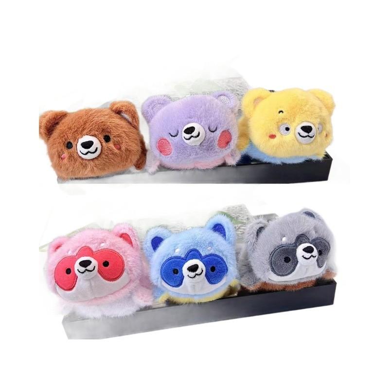 Charming Raccoon Plush Keychain Doll Ultra Soft Fabric Cute Cartoon Animal Option Gift