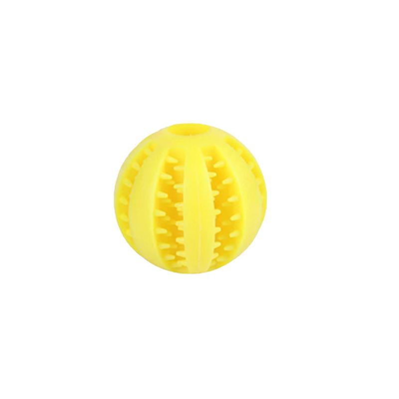 New Pet Dog Toy Interactive Rubber Balls for Small Large Dogs Puppy Cat Chewing Toys Pet Tooth Cleaning Indestructible Dog Ball (Yellow,5cm(small dog)) жёлтый