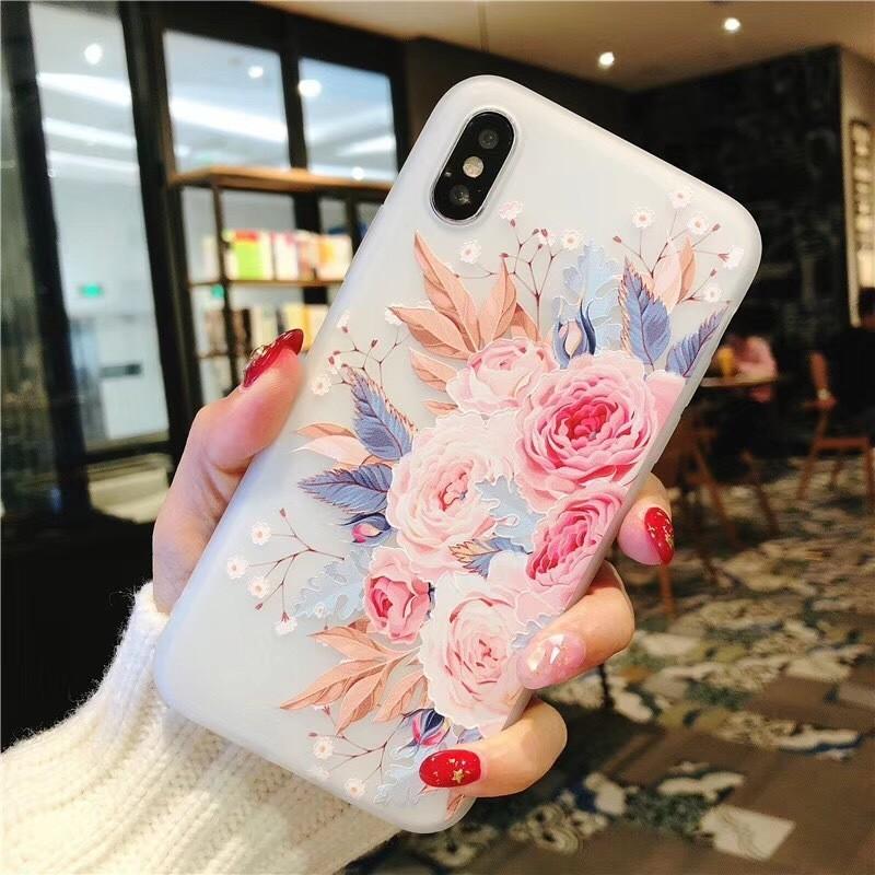 For 8 Iphone 6s 7 Plus Soft Rubber Shockproof Case Flower Transparent Slim Cover