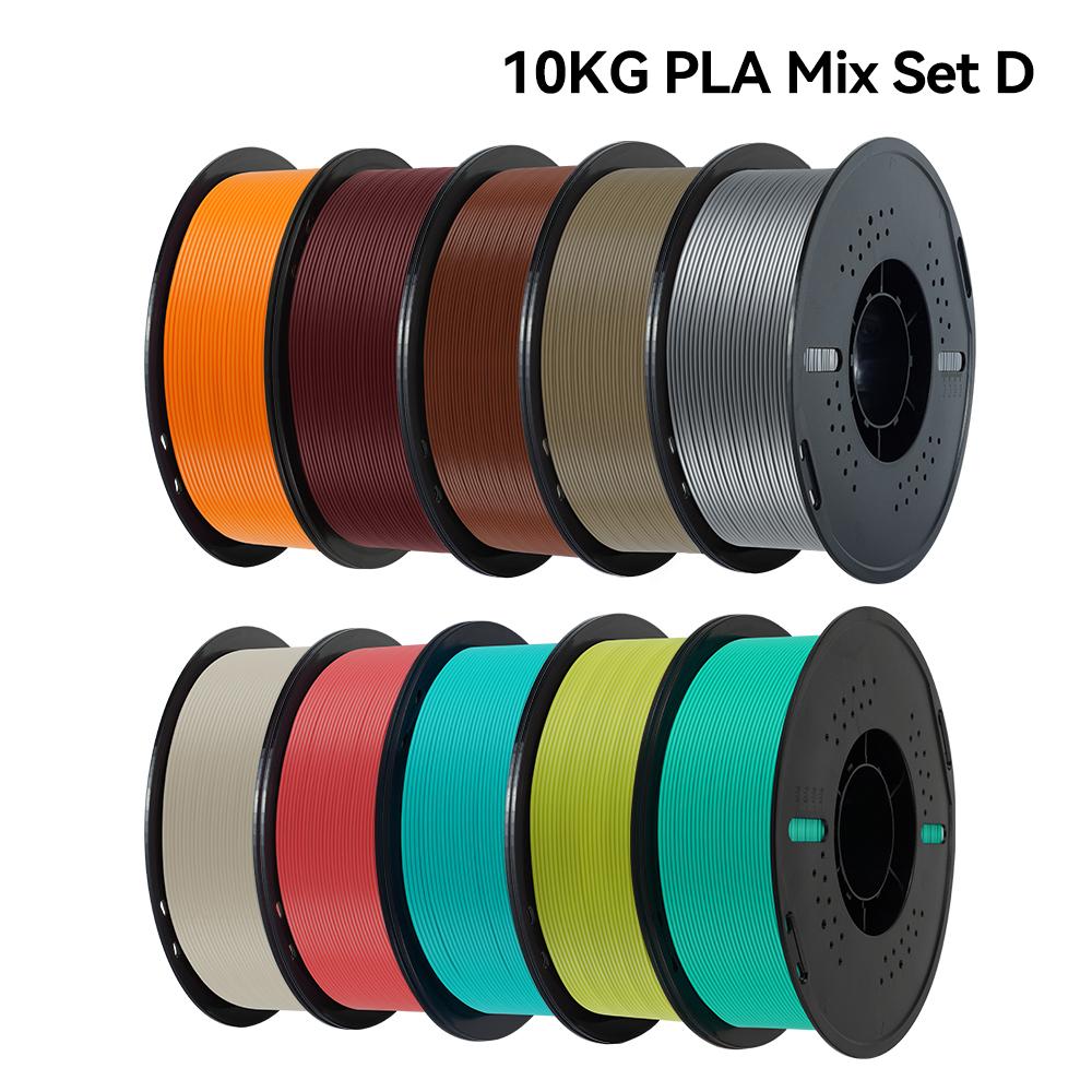 KINGROON 22LBS PETG veya PLA filament 3D Yazıcı Filament 10 Rulo 1KG 1.75MM Çevre Dostu İyi Tokluk Karışık Renk Ücretsiz Kargo