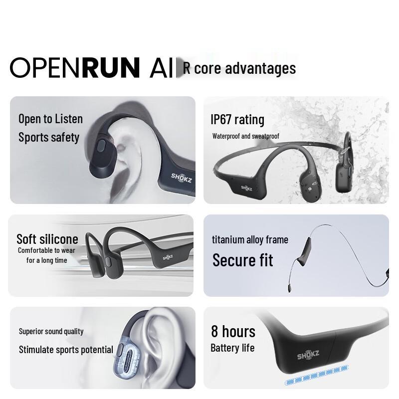 SHOKZ OpenRun Air S803 Bone Conduction Sports Headphones