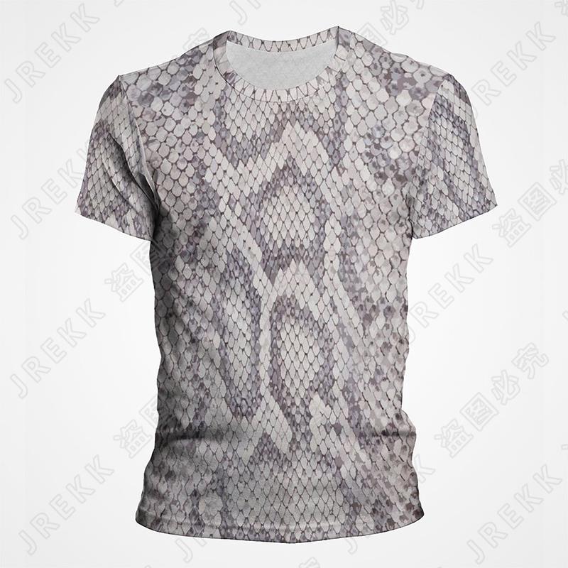 Summer 3D T-shirt Snake Skin Textures T Shirt Men Women Horror Snake Pattern Print Tshirt Goth Fashion Streetwear Tee Clothes