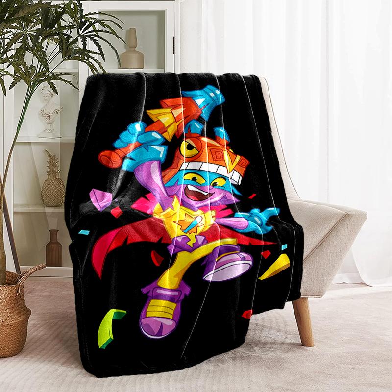1pc Blanket Superthings3 Print Design, Lightweight Blanket for Sofa, Bed- Soft &Warm, Gift for All Seasons like Christmas, Halloween