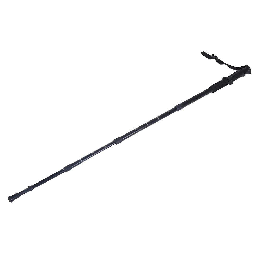 Aluminium Alloy Telescopic Lightweight Anti Skid Walking Cane Stick   Pole (Black)