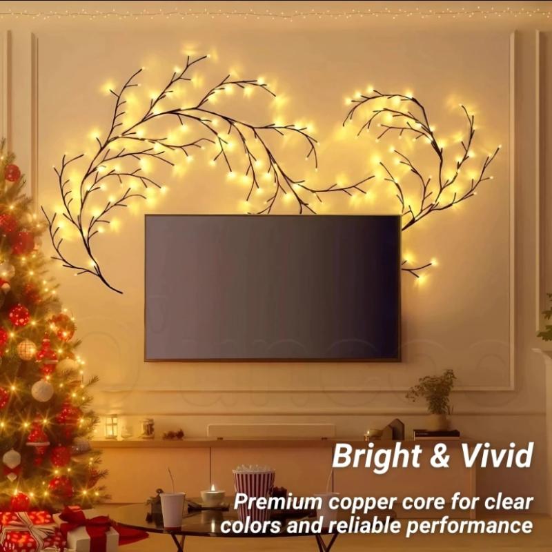 Tree Branch Lamp Bedroom Wall Decoration Willow Vine Tree Light Strip 8 Lighting Modes Diy Atmosphere Light Home Lighting