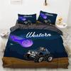 Cartoon Car King Queen Duvet Cover Cute Red Toy Sports Cars Bedding Set Kids Police Car Fire Truck Bedclothes Children Bedroom
