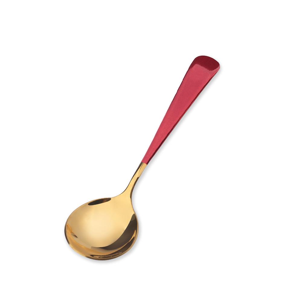 HANYANG 304 Big Head Round Spoon Creative Coffee Dessert Spoon Mix Rice Spoon