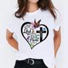 Lord with Your Heart Print Women T Shirt Short Sleeve O Neck Loose Women Tshirt Ladies Tee Shirt Tops Clothes Camisetas Mujer