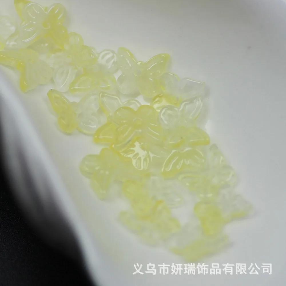 DW50 11mm 50 Stück/Los Schmetterling Farbverlauf Form Glasperlen Exquisite Perlen DIY Handgemachtes Armband Schmuck Material Zubehör