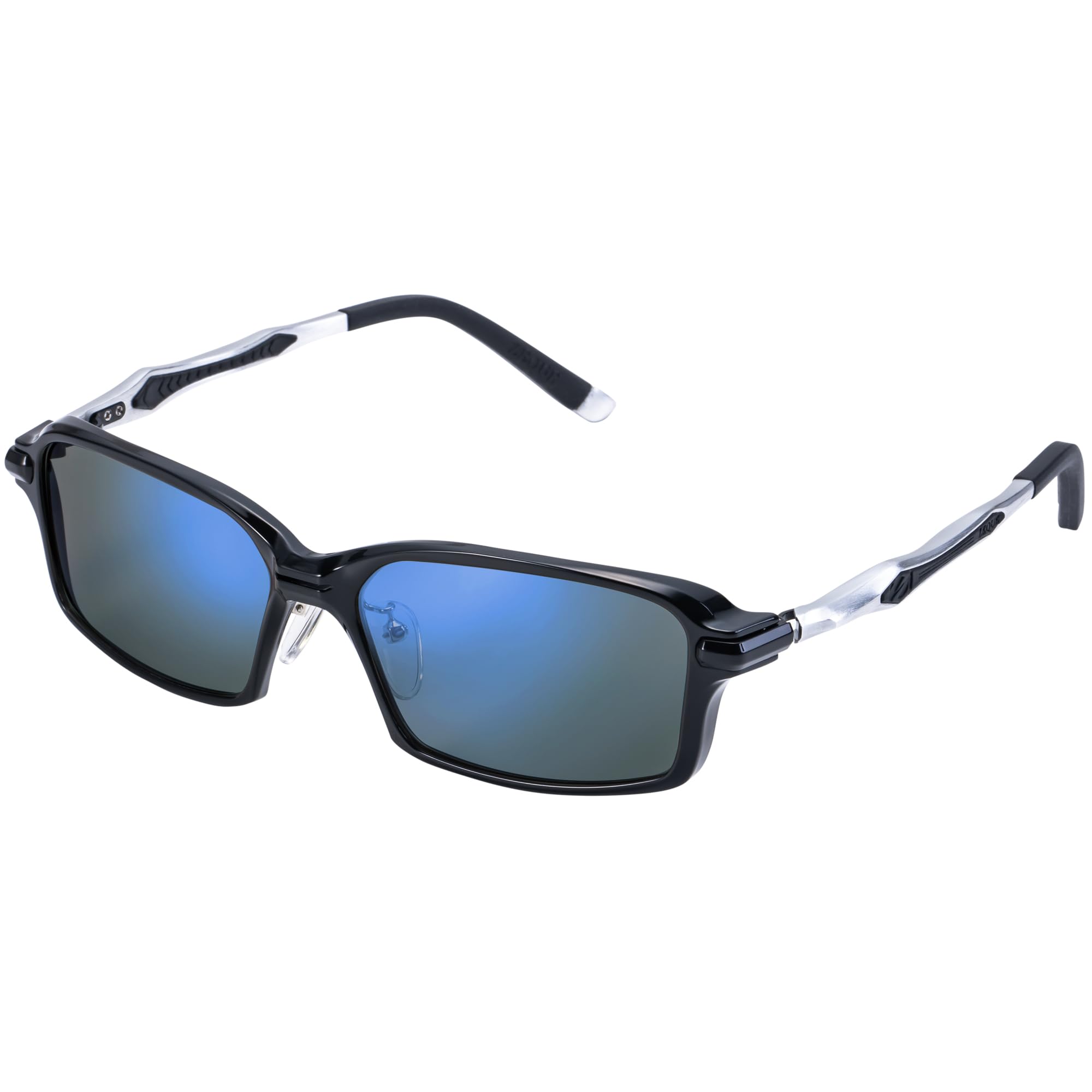 

Zeque Polarized Sunglasses Spike Black Silver TRUEVIEW MIRROR F-2069 & FOCUS/BLUE