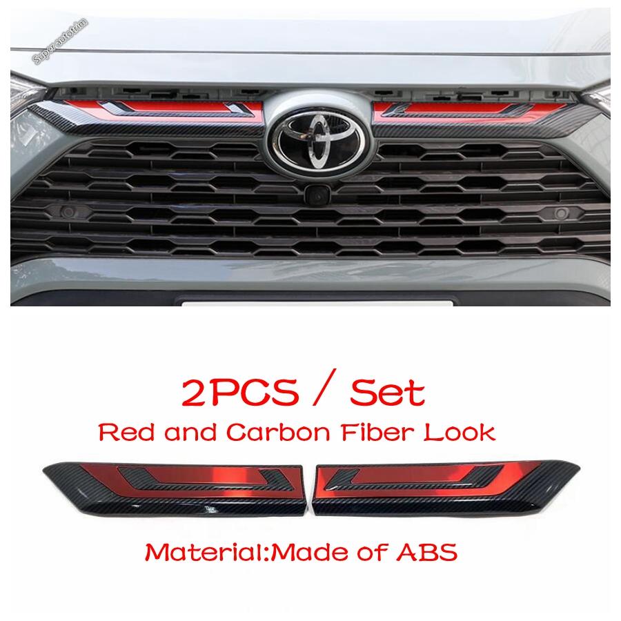 Car Front Bumper Grille Grills Strip Trims Cover Molding 2PCS Fit For TOYOTA RAV4 RAV 4 XA50 - Exterior Accessories