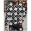 T Shirts for Man Geometric Block 3D Print Autumn Long Sleeve T-Shirt Pullover Casual Male Tops Street Lightweight Men's Clothes