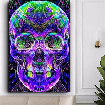 Full 5D Diy Diamond Painting Color Skull Mosaic Embroidery Cross Stitch Home Decor Handmade Gift