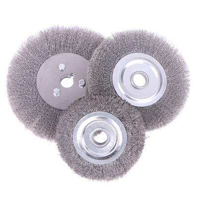 100/125/150Mm Steel Wire Brush 0.15Mm Wire Wheel Brush Round For Bench Grinder Deburring Tool Cleaning Rust Polishing Adaptor