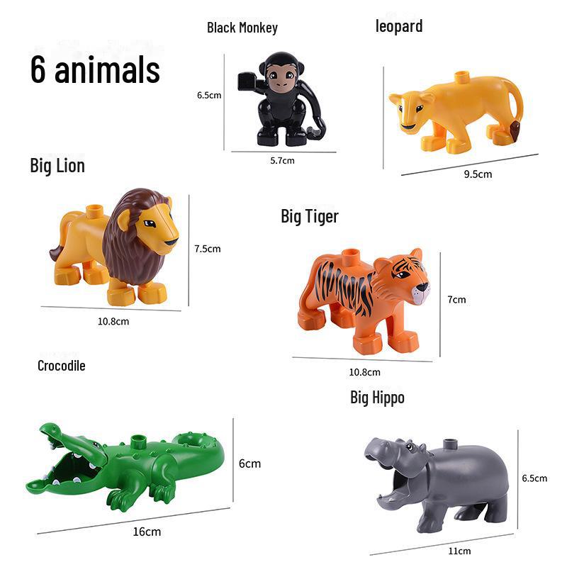 

Комплект крупных строительных блоков для животных - совместим с аксессуарами для самостоятельной сборки головоломок и игрушек для детей