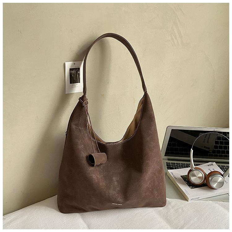 

Вместительная повседневная сумка-тоут через плечо, новая коллекция осень 2025, корейская версия, текстурная, трендовая, модная, простая, повседневная, женская