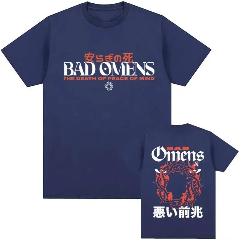 90s Retro Bad Omens Graphic T Shirt Tour American Music Concert T-Shirts Men's Gothic Hip Hop Cotton T-Shirt Streetwear