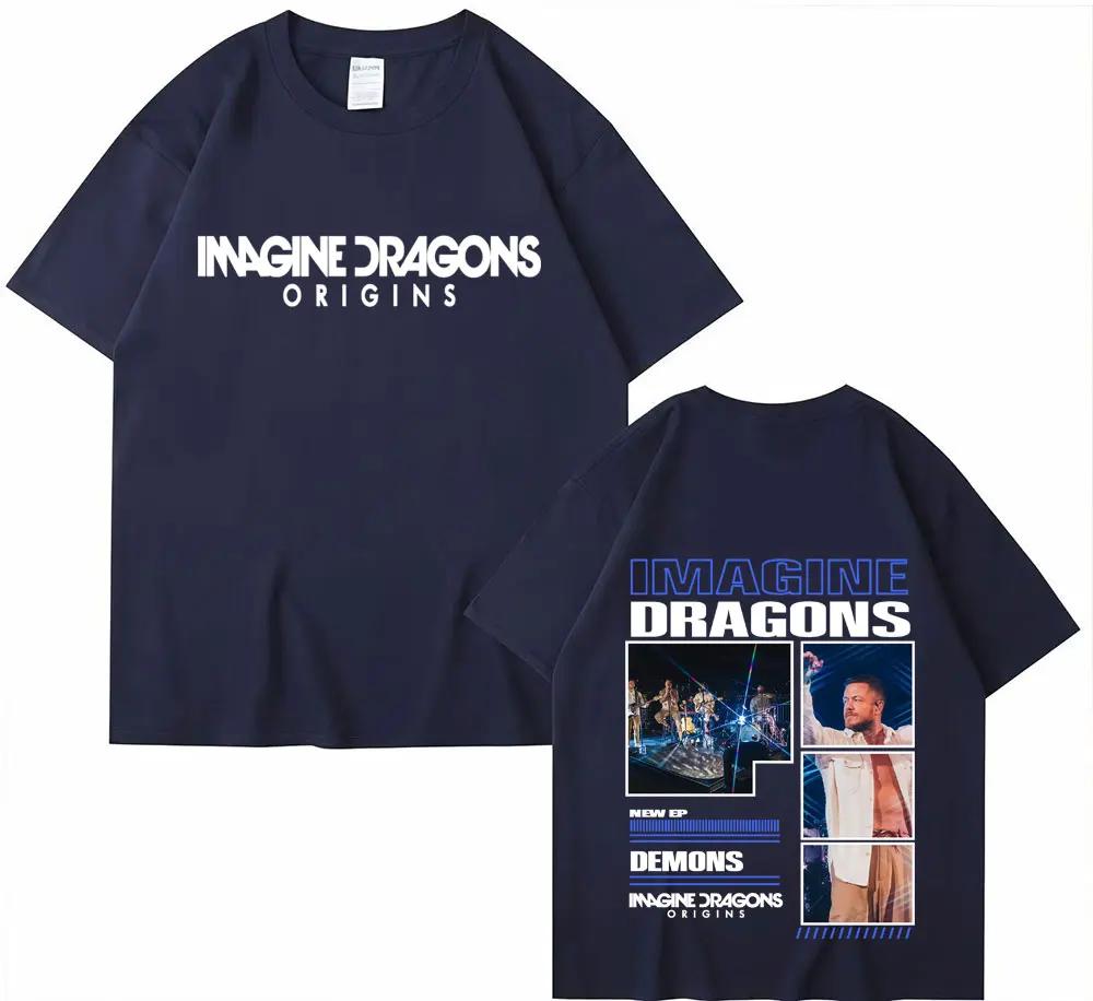 2026 Summer Imagine The Origin of The Dragon Album Tour Cover Cotton Printed Tshirt Mens Retro Loose Casual Short Sleeve Y2k