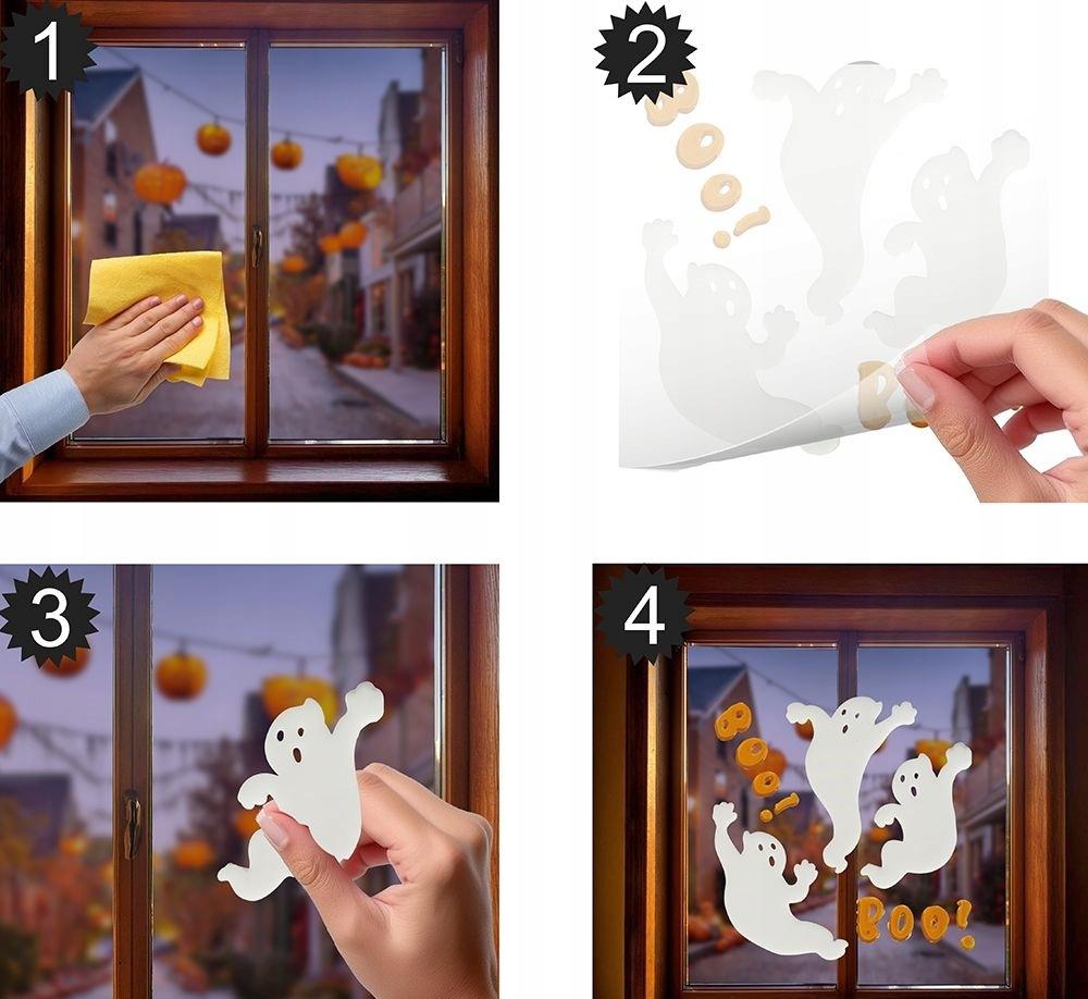 Gel Decoration Window Stickers Ghost Ghouls Boo Halloween Party