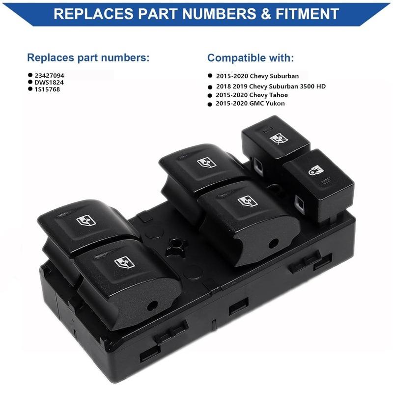 For Chevrolet Suburban 2015 2016 2017 2018 Front Left Electric Power Window Switch Glass Lifter Control Button Car Accessories