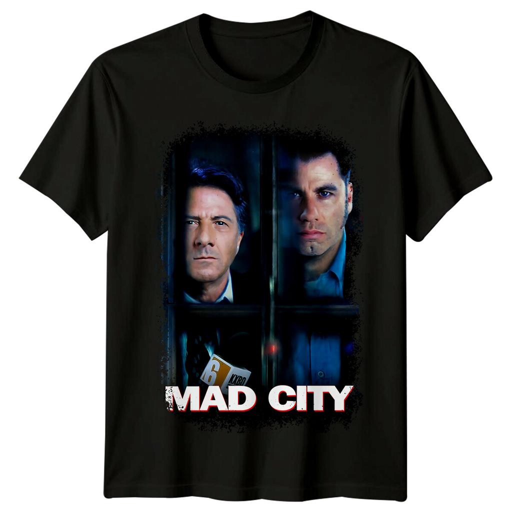 Mad City (1997) Movie Poster Inspired 100% Cotton T-shirt Mens Tees Top Retro 90s Tee Unisex