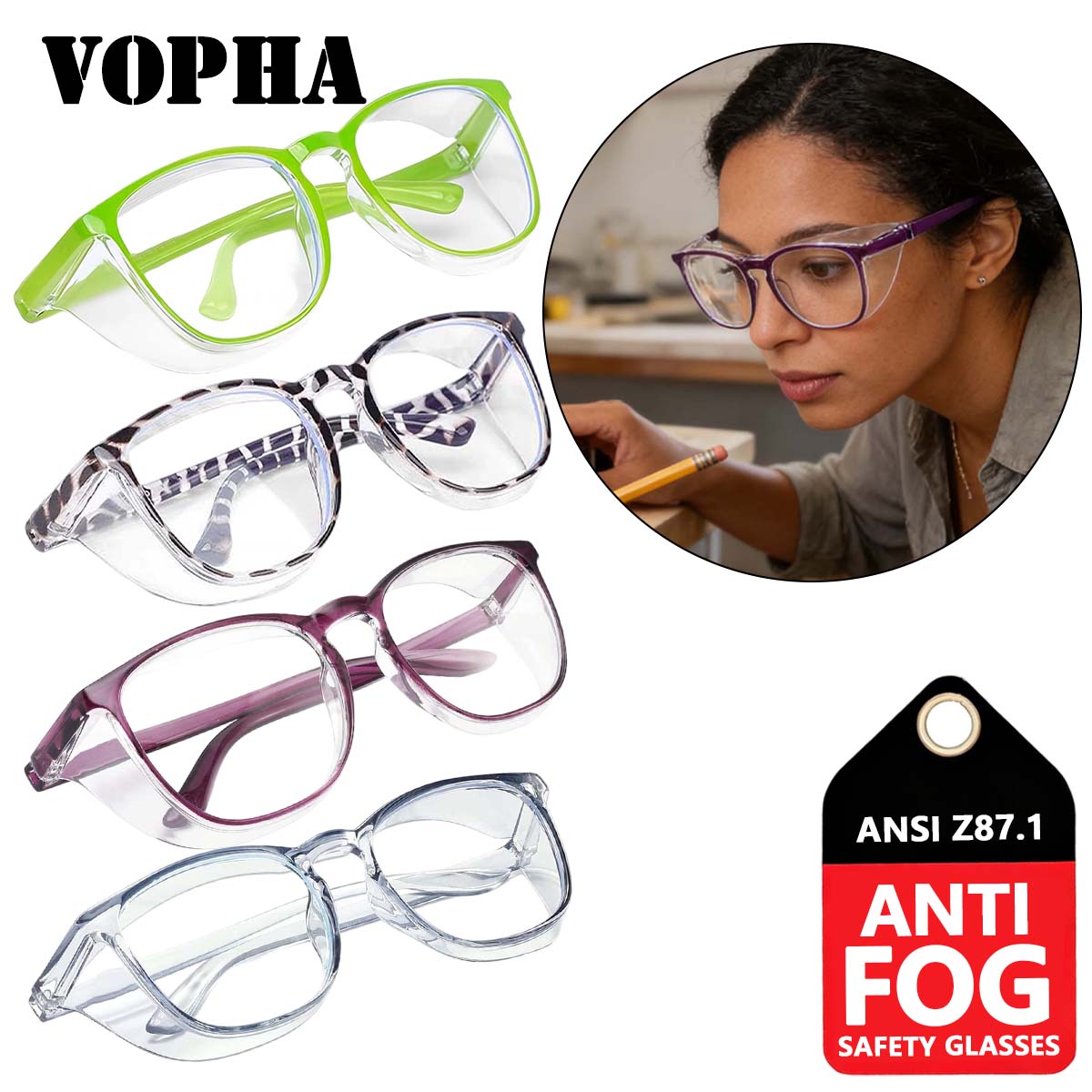 

Anti-Fog Safety Glasses for Chemistry Lab Nurse-Specific Goggles Men And Women Universal Fit Comfortable Safety Goggles HM9