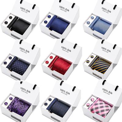 Men'S Tie Gift Box 5-Piece Set Tie Pocket Towel Scarf Cuff Factory Price